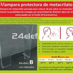 MAMPARA PROTECCIÓN ANTICONTAGIO, MODELO B - Imagen 1